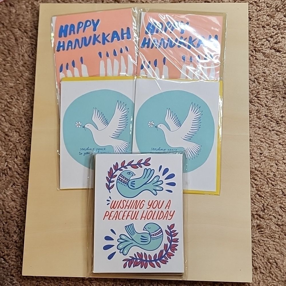 Bundle of Vibrant Colorful Hanukkah Greeting Cards